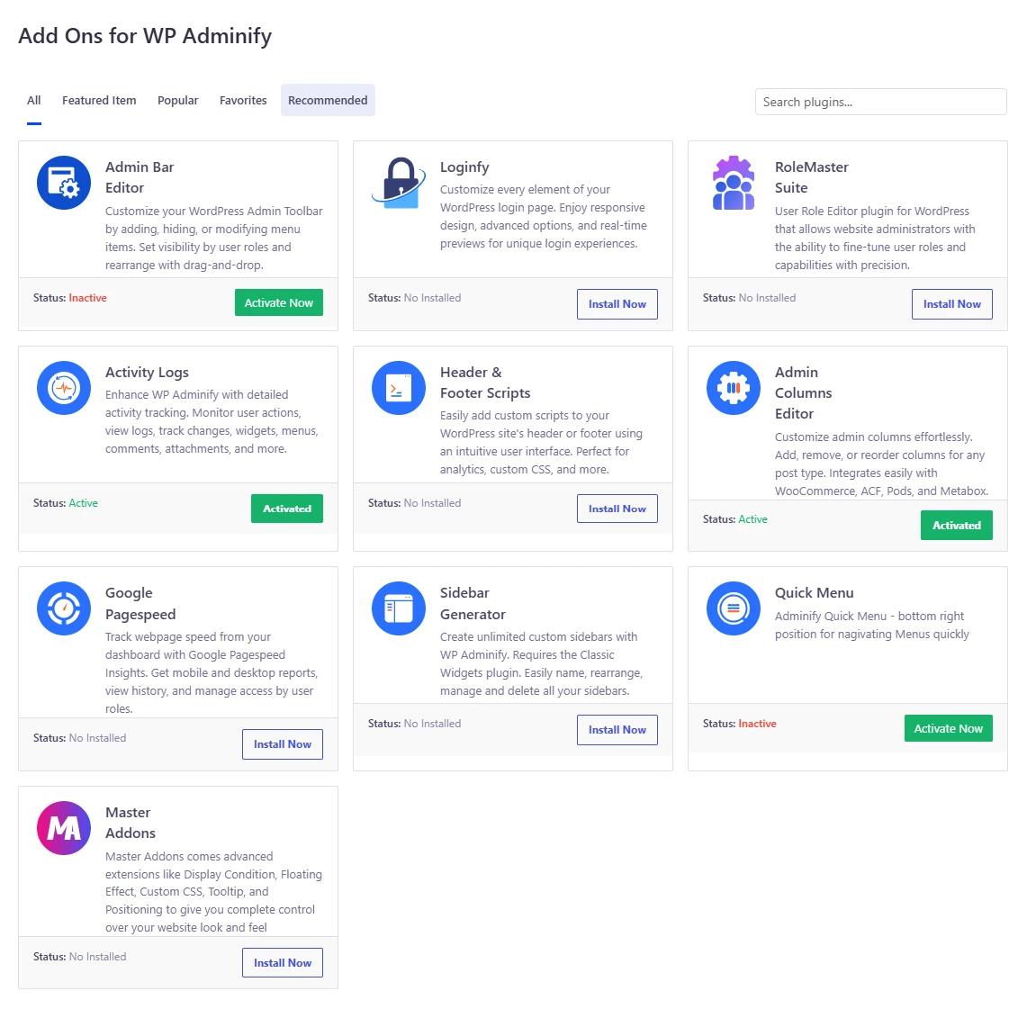 WP Adminify Addons
