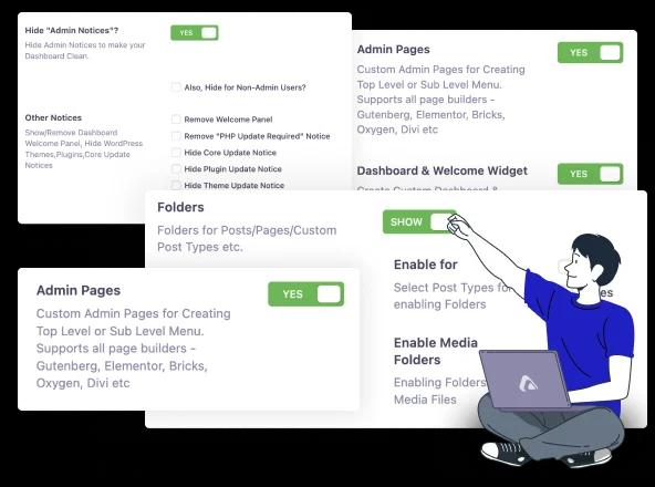 Built in Productivity tools for WordPress Dashboard