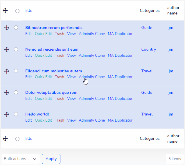Post type order plugin