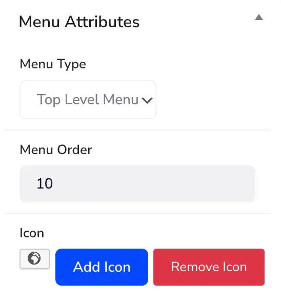Admin Pages Menu Attribute
