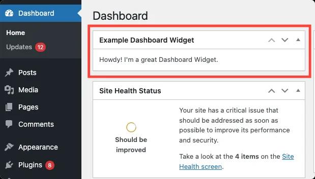 Add Custom Dashboard Widgets