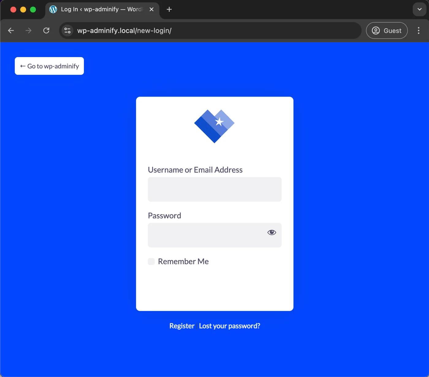 Changed WordPress login page URL
