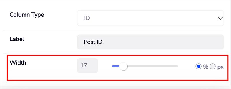 Admin Column Width customization