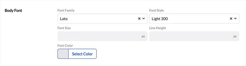 Global Dashboard Font Selection