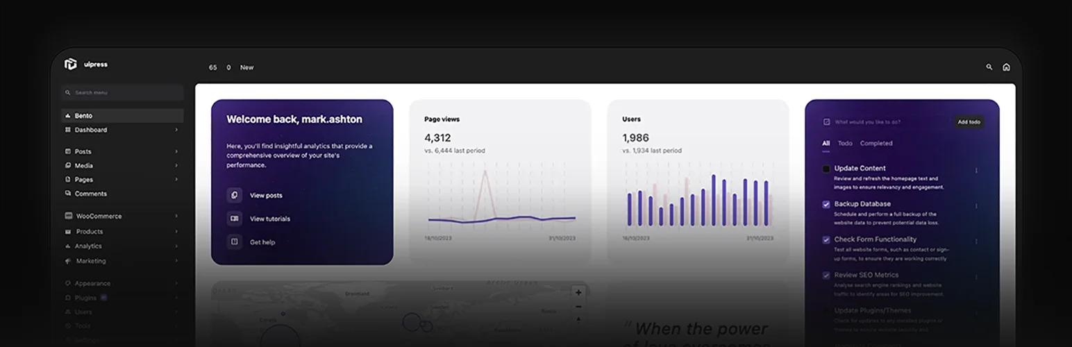 UIpress wordpress plugin banner