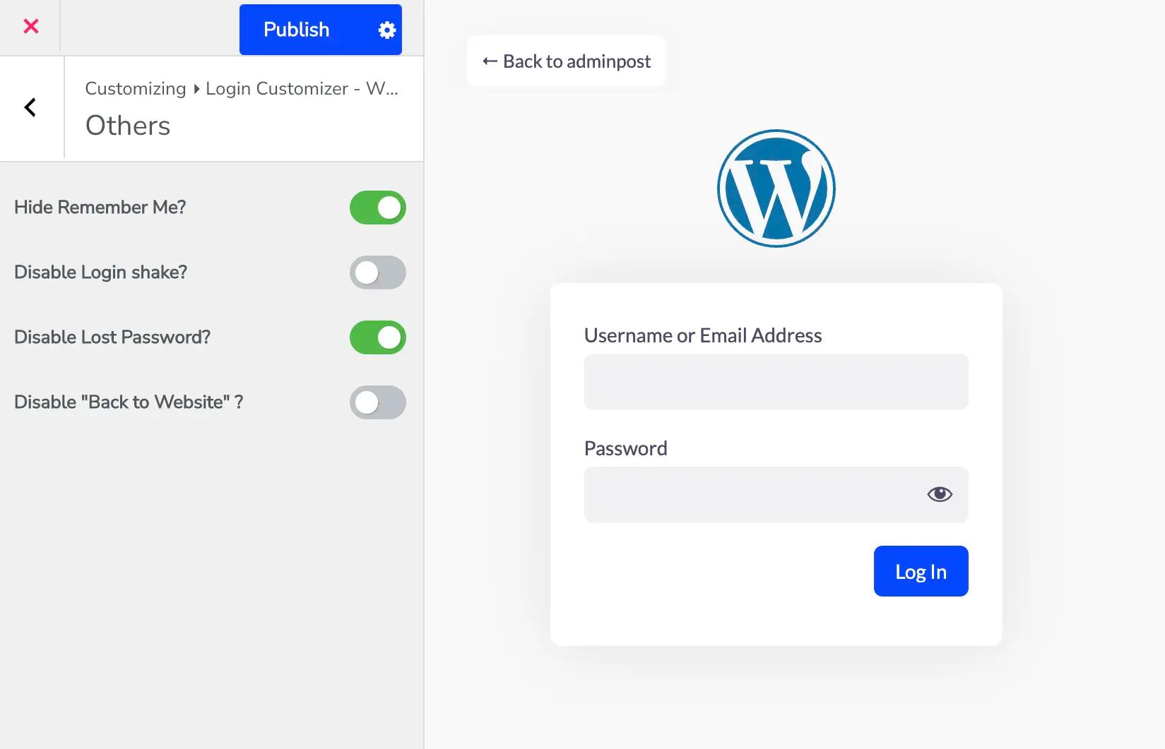 Others tweaks for WordPress login page