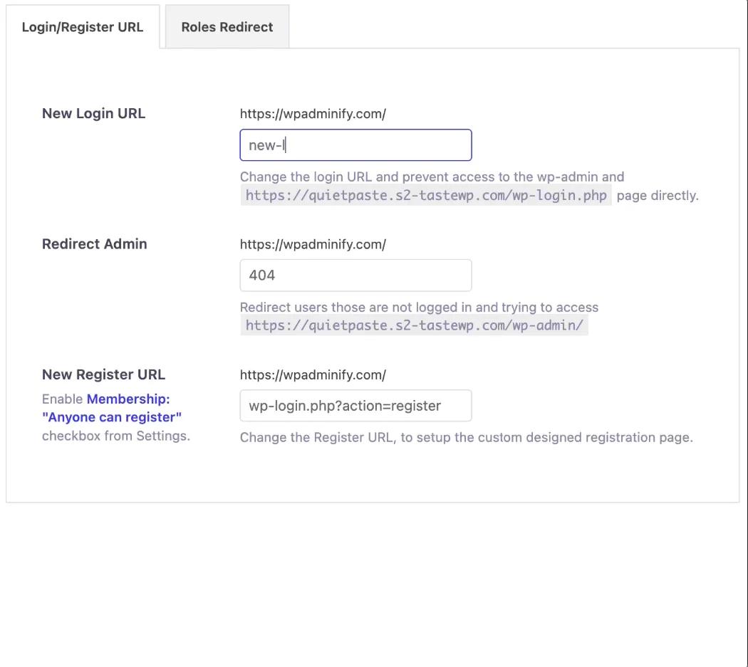 Change Login url and set redirection