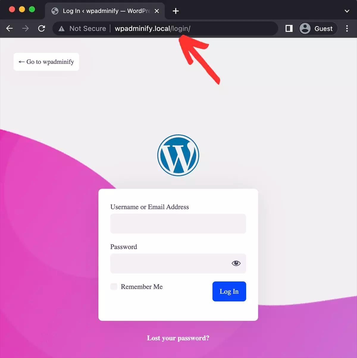 New WordPress Dashboard Login URL