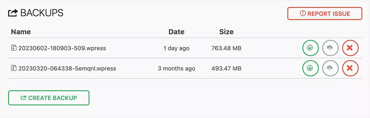 Backup your WordPress Website
