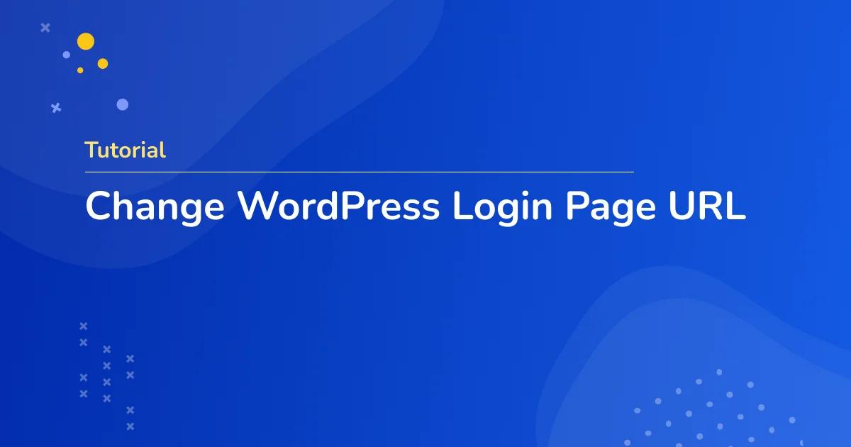 change WordPress login page url