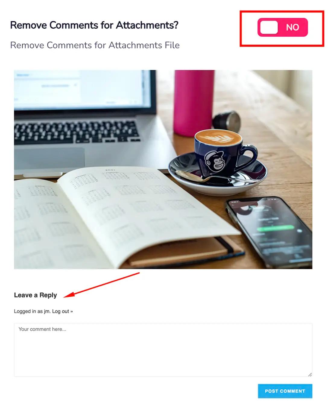 Remove Comments for Attachments