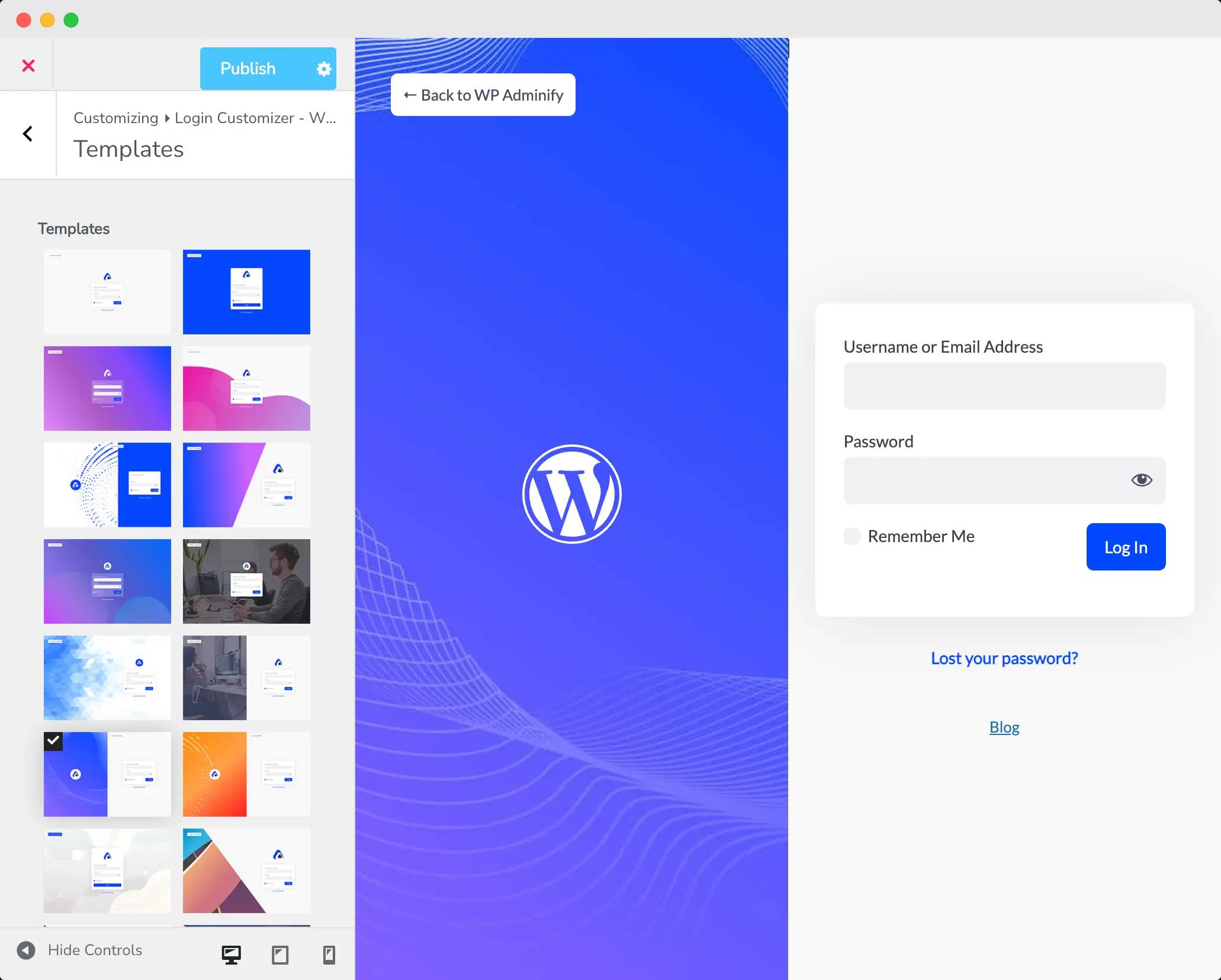 WP Adminify Login Customizer Templates
