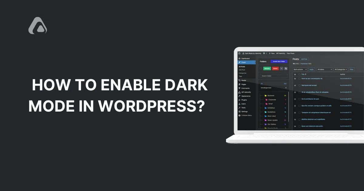 WordPress dark mode in admin panel