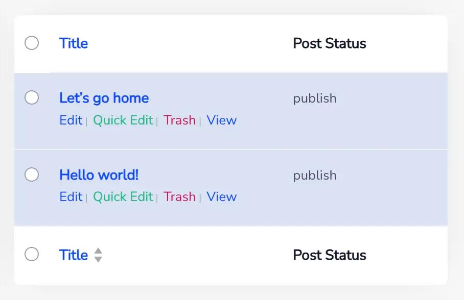 Post Status Column