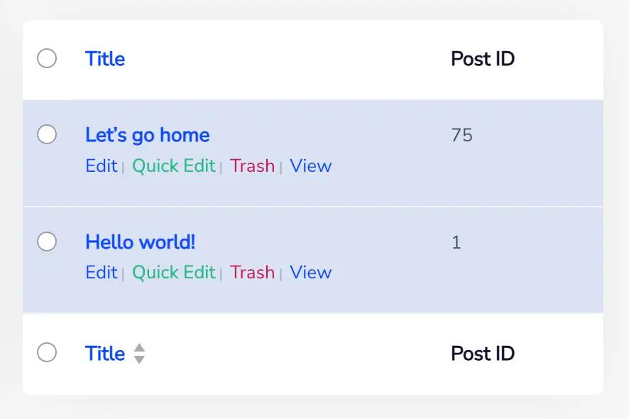 Post and Page ID Column