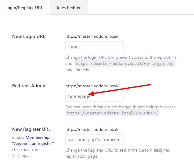 redirect default wp-admin to homepage