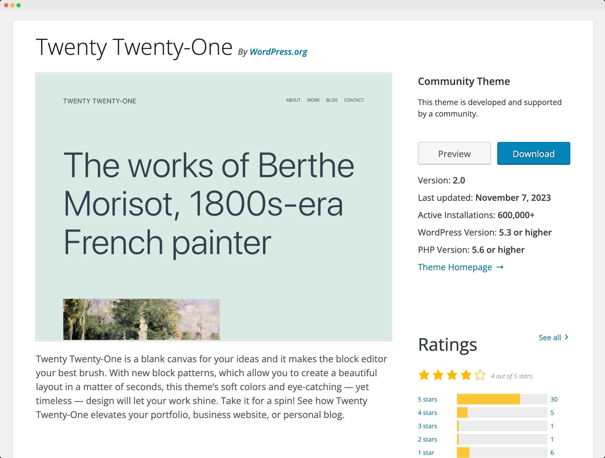 twenty twenty one WordPress Theme