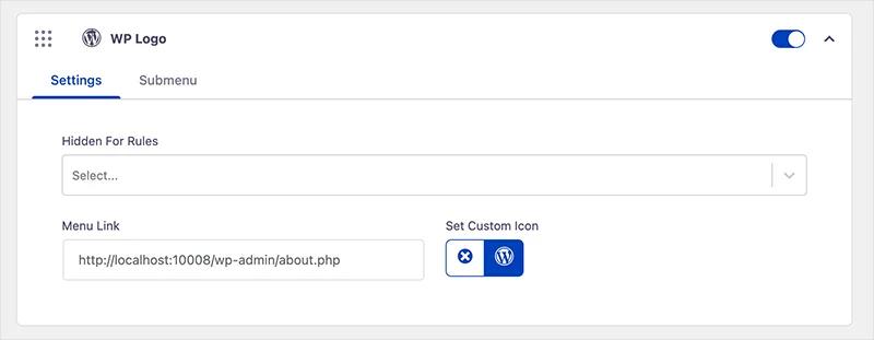 Hide and customize admin bar items