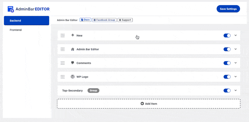 Admin bar Editor plugin overview