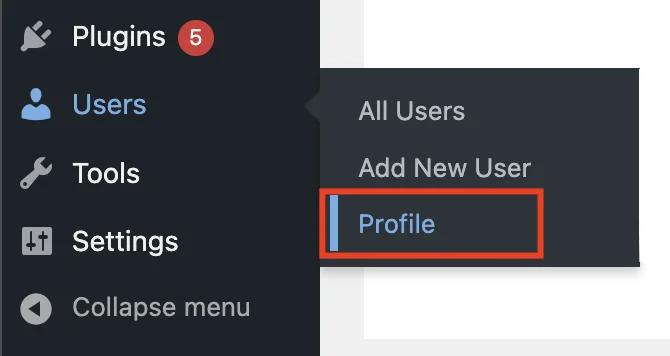 navigate to user profile page