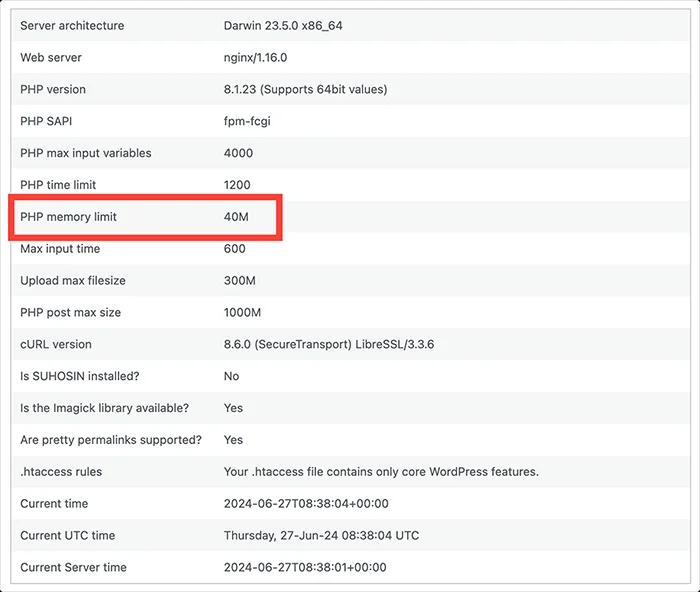 Low PHP Memory Limit