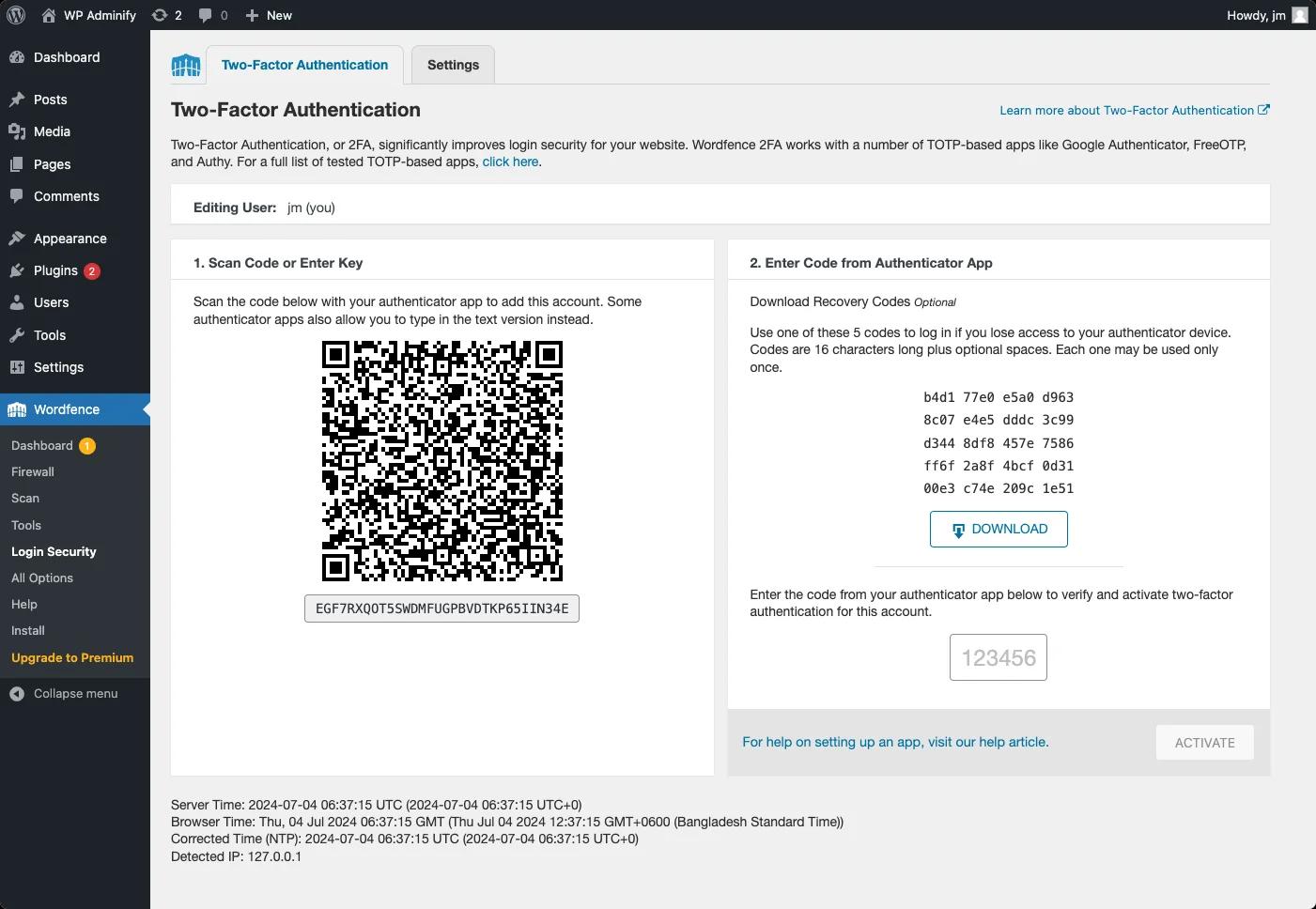 scan qr code with any authenticator app