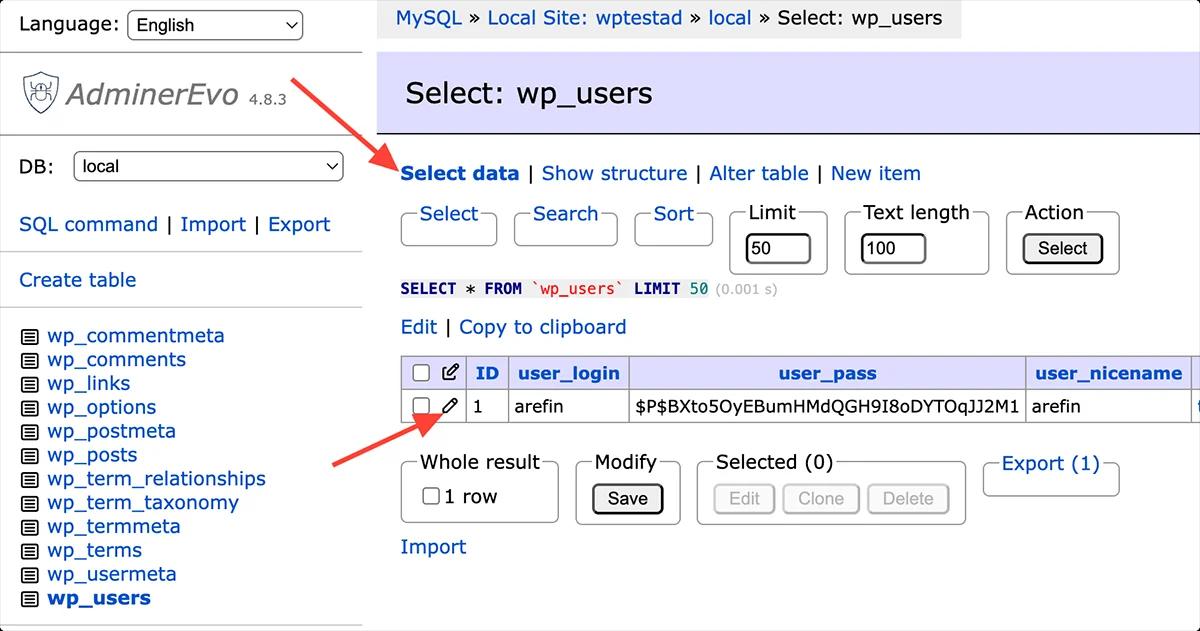 User-information-from-database