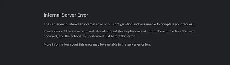 500 Internal Server error