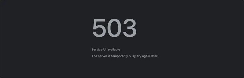503 Service unavailable error