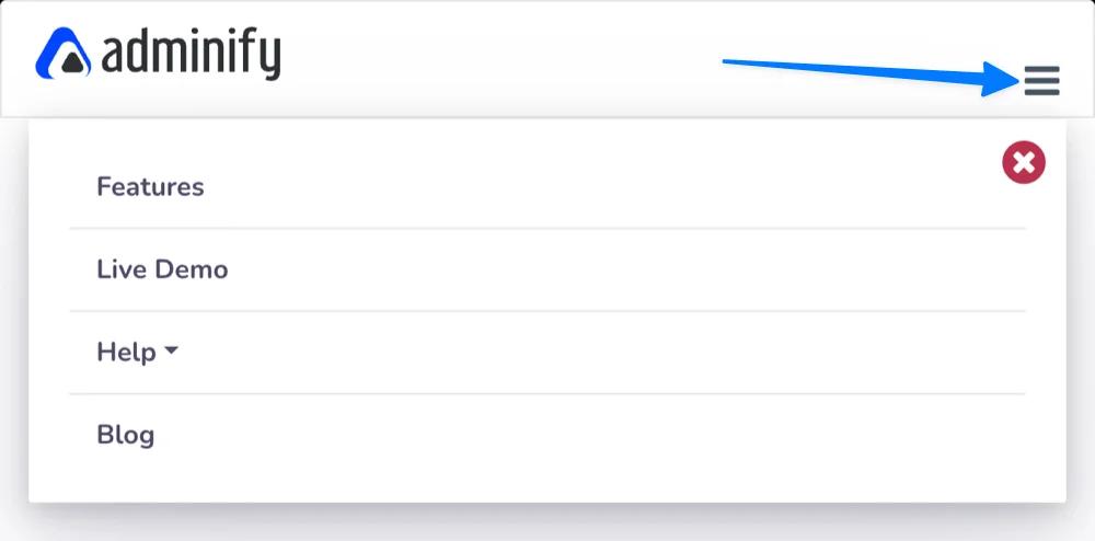 Mobile responsive menu