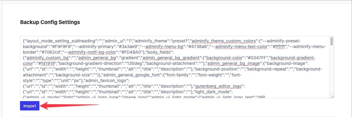 Import options from JSON file