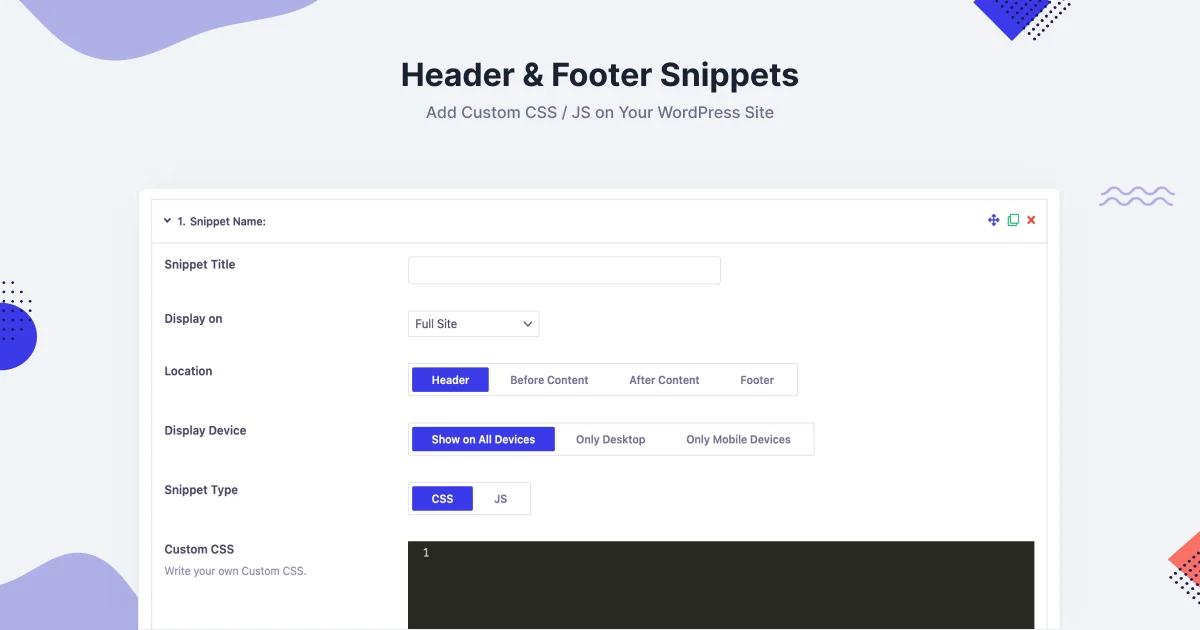 Header footer scripts addon