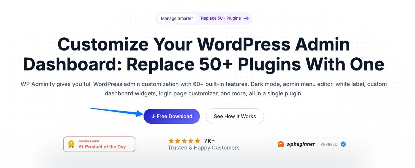 Download WP Adminify plugin free version