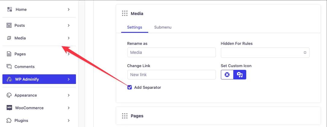 Add Separator in WordPress Admin Menu