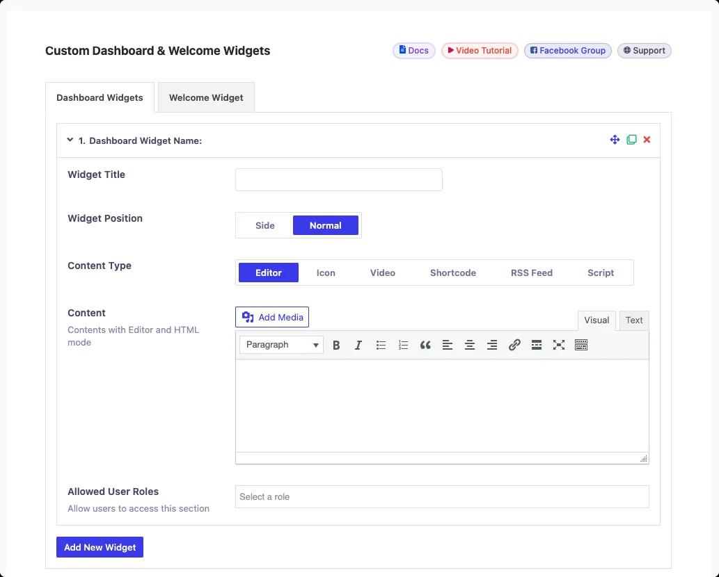 WordPress Add new widget in WordPress Dashboard - dashboard customization guide