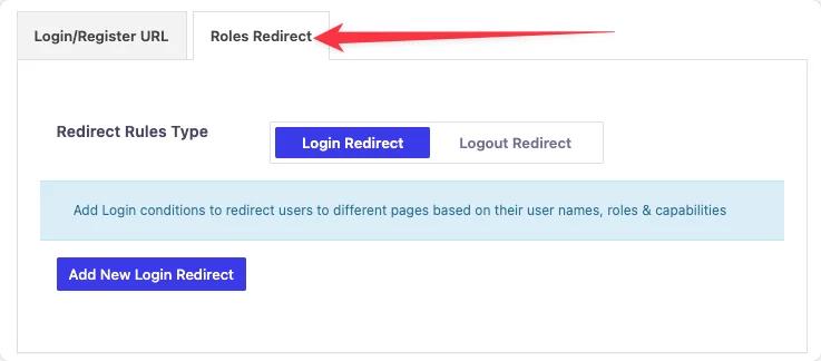 Roles redirection option