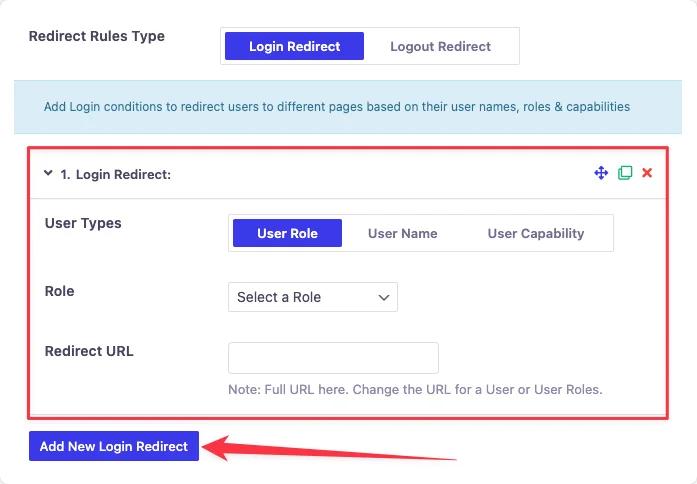 Add new login redirection