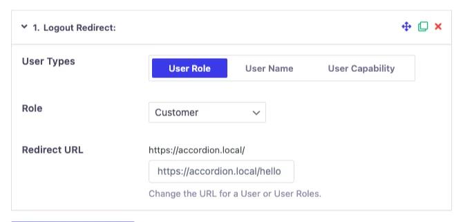 redirect user based on user role while log out