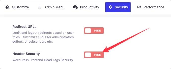 Enable Header Security