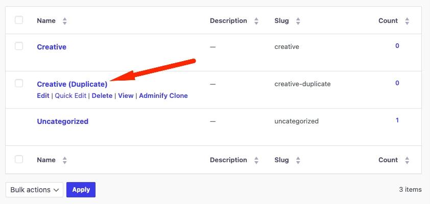 Duplicated copy of creative category