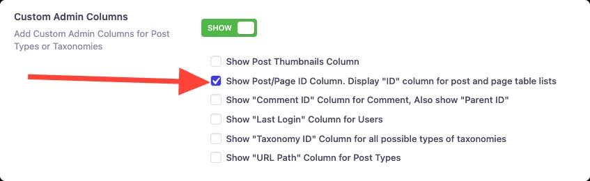 Show post or Page ID in admin columns