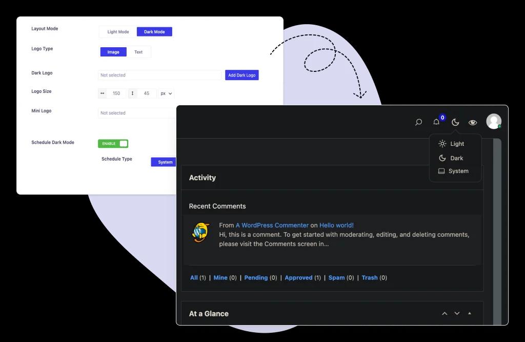 Dark and light mode switcher