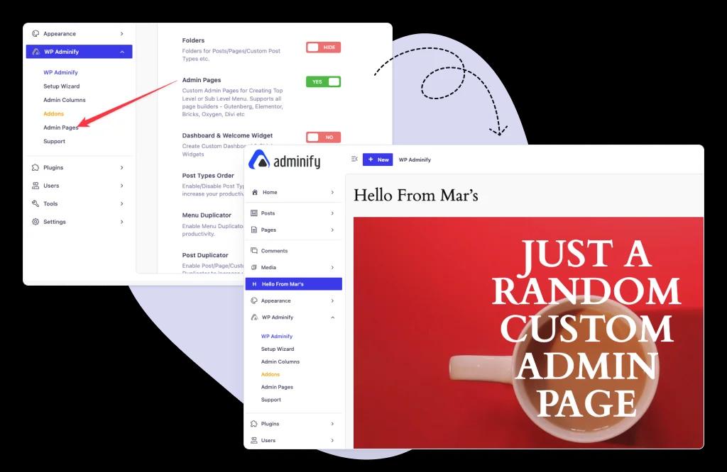 Custom Admin page for WordPress Dashboard