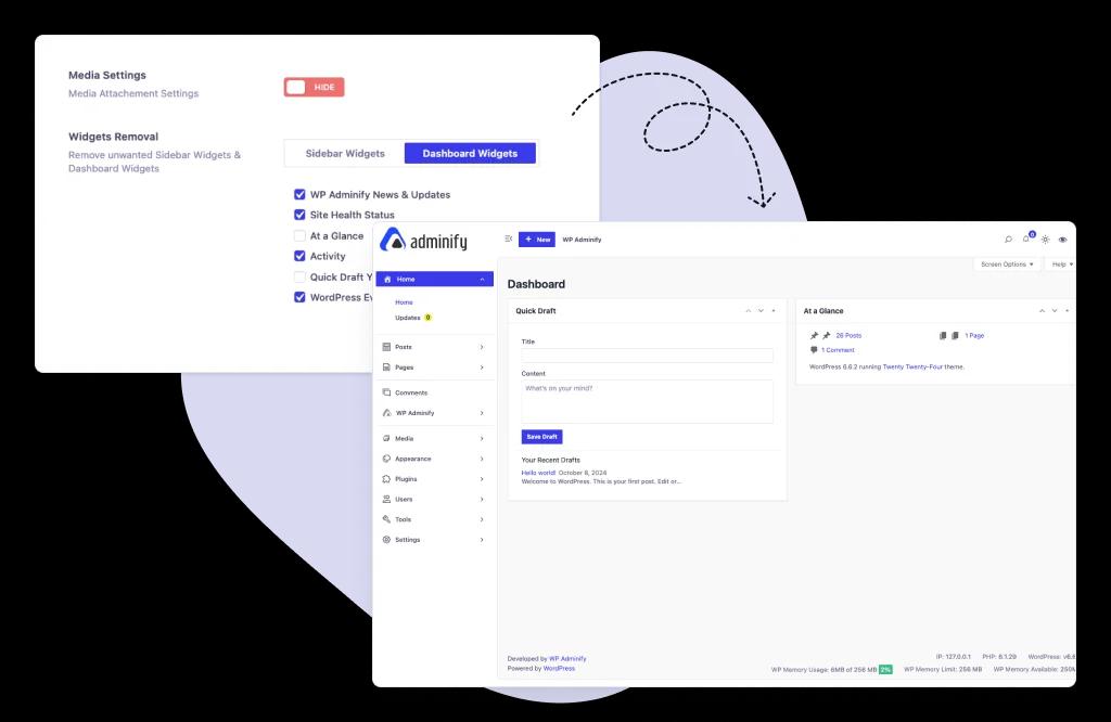 Remove unwanted Dashboard widgets