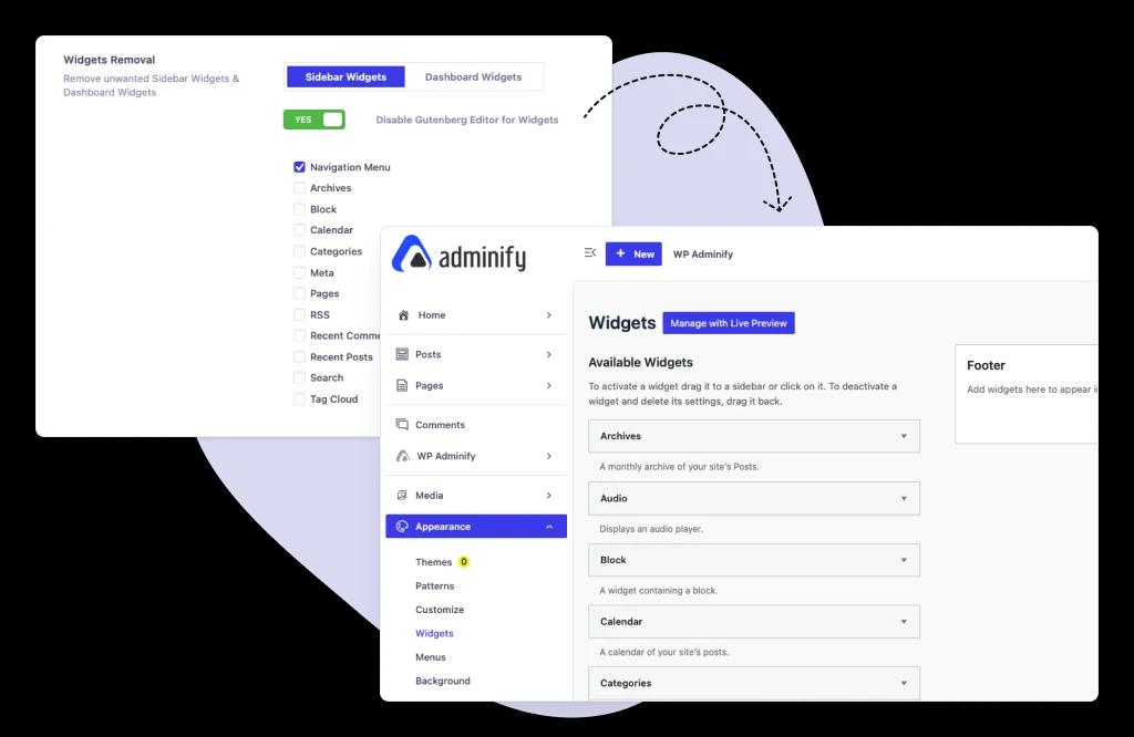 Remove unwanted widgets from sidebar
