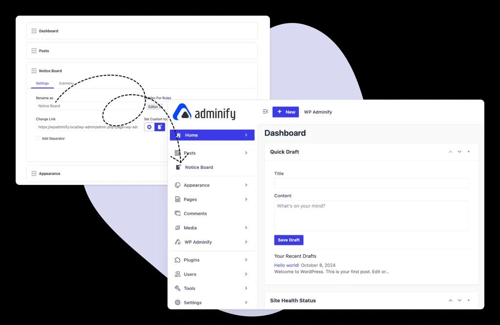 Add custom admin menu items