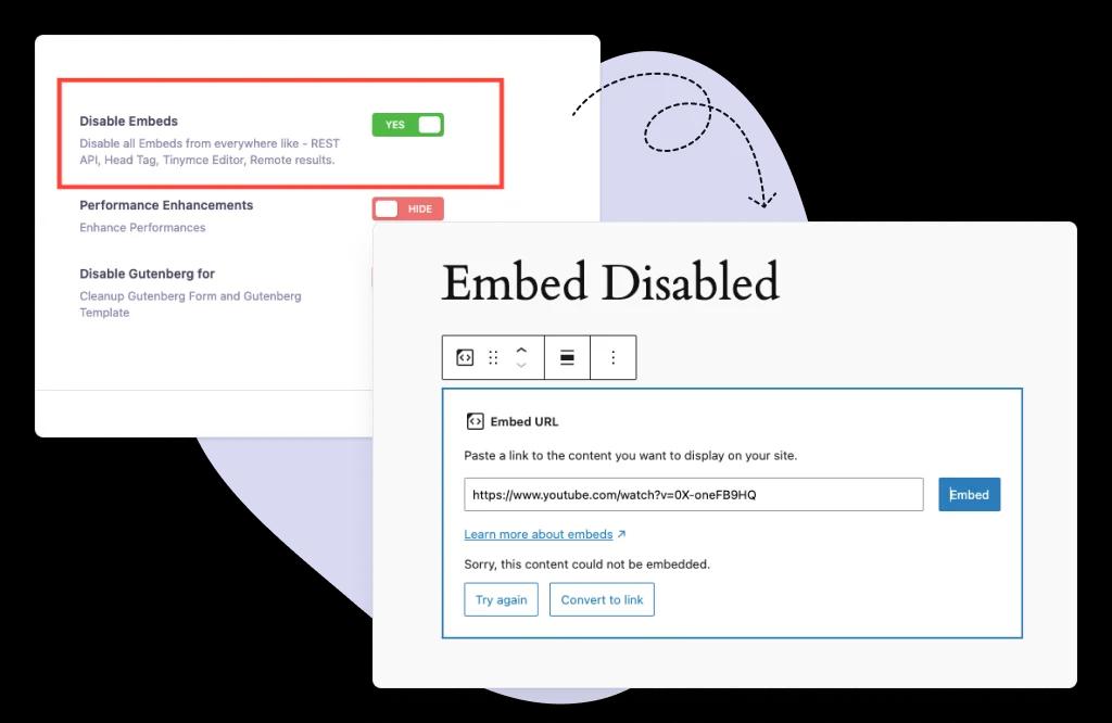 Disable embeds functionality for security