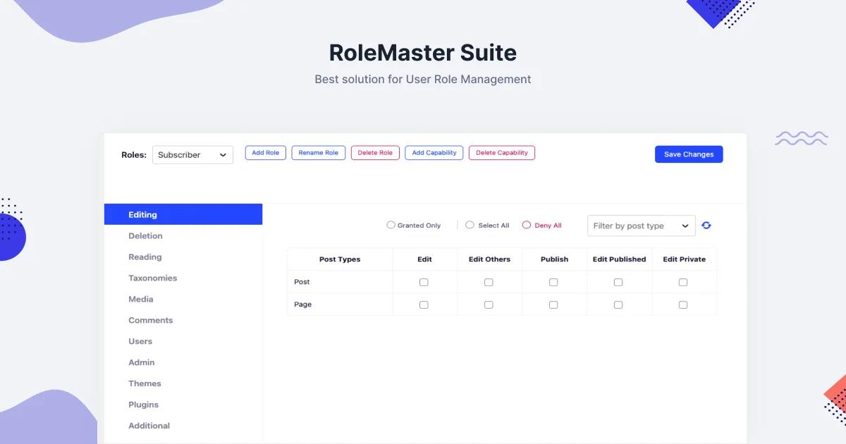 RoleMaster Suite best User Role editor plugin