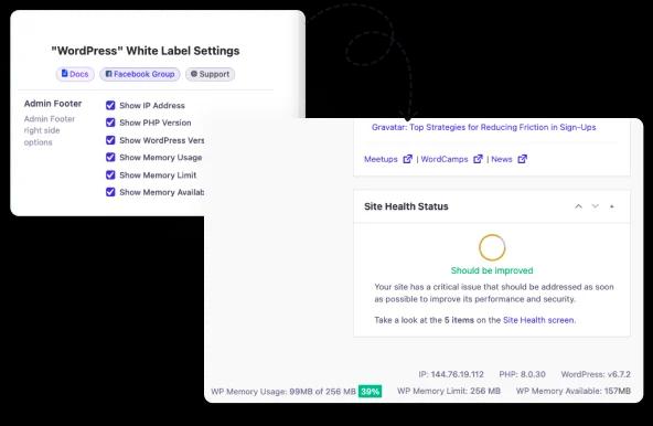 Show or hide admin footer options