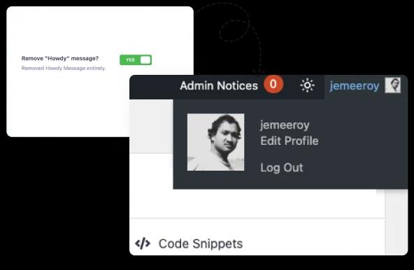 Remove howdy message from Admin Bar